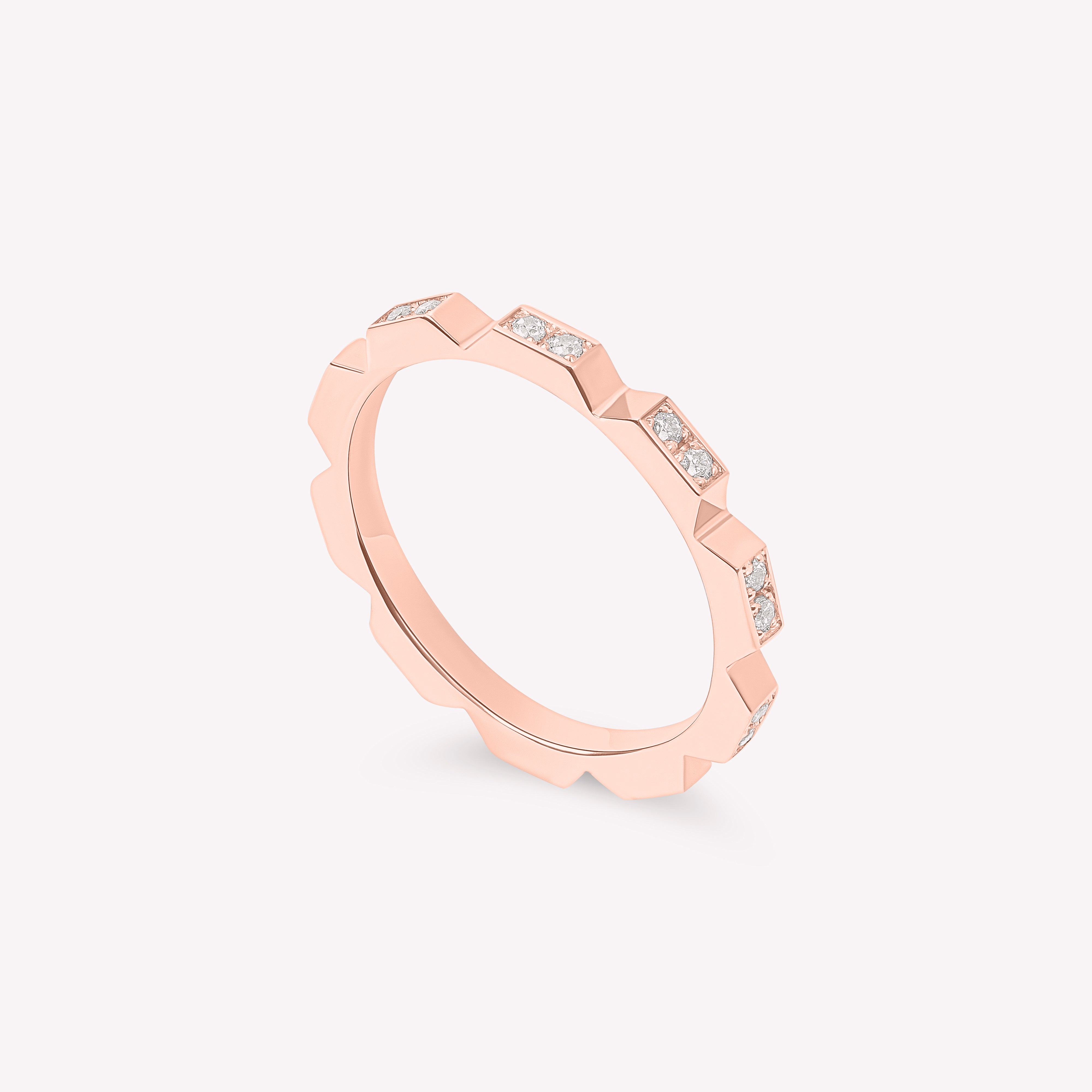 18-carat gold and diamond square wedding band – Men’s model