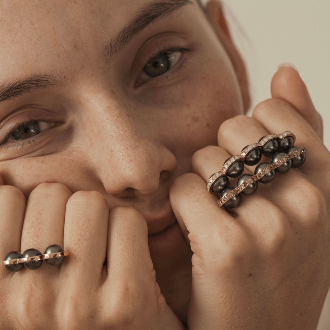 La Réserve - Bague en or rose et perles de Tahiti