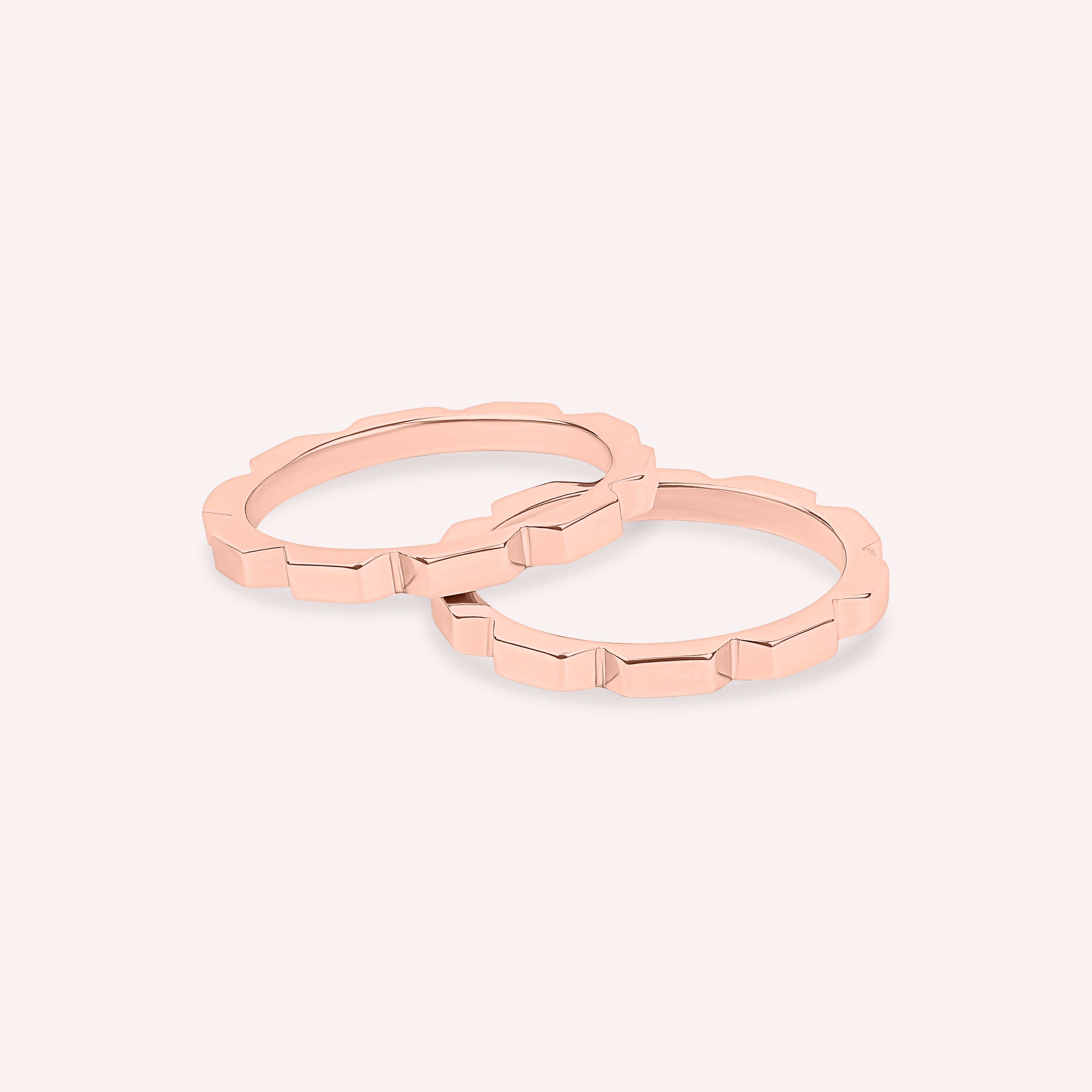 18-carat gold square wedding ring - Unisex model