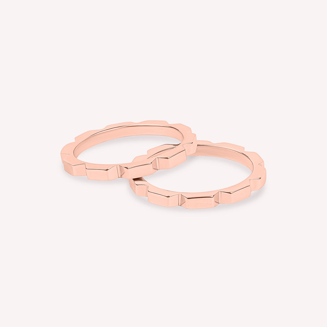 18-carat gold square wedding ring - Unisex model
