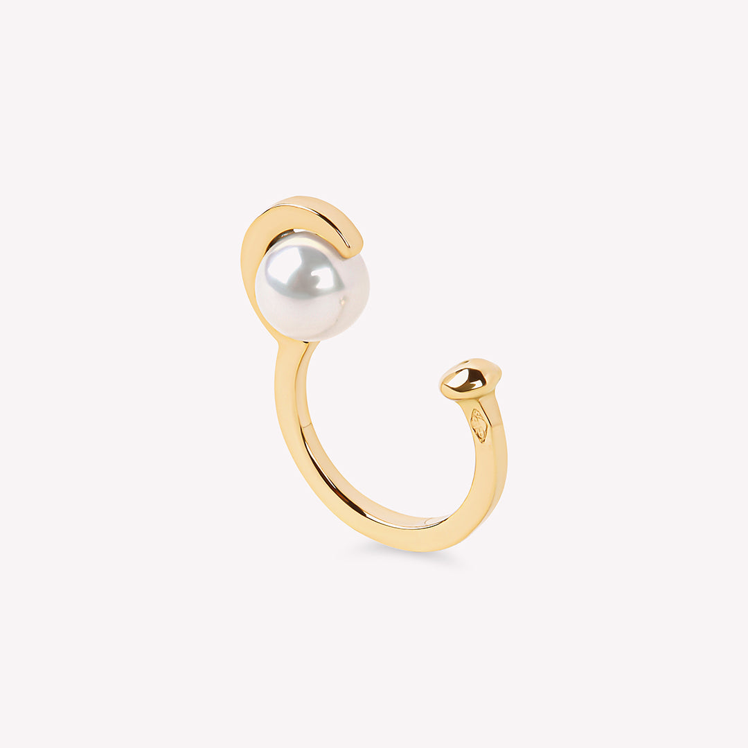 Ruhl - Ear Cuff en or rose et perle blanche - Vendue à l'unité