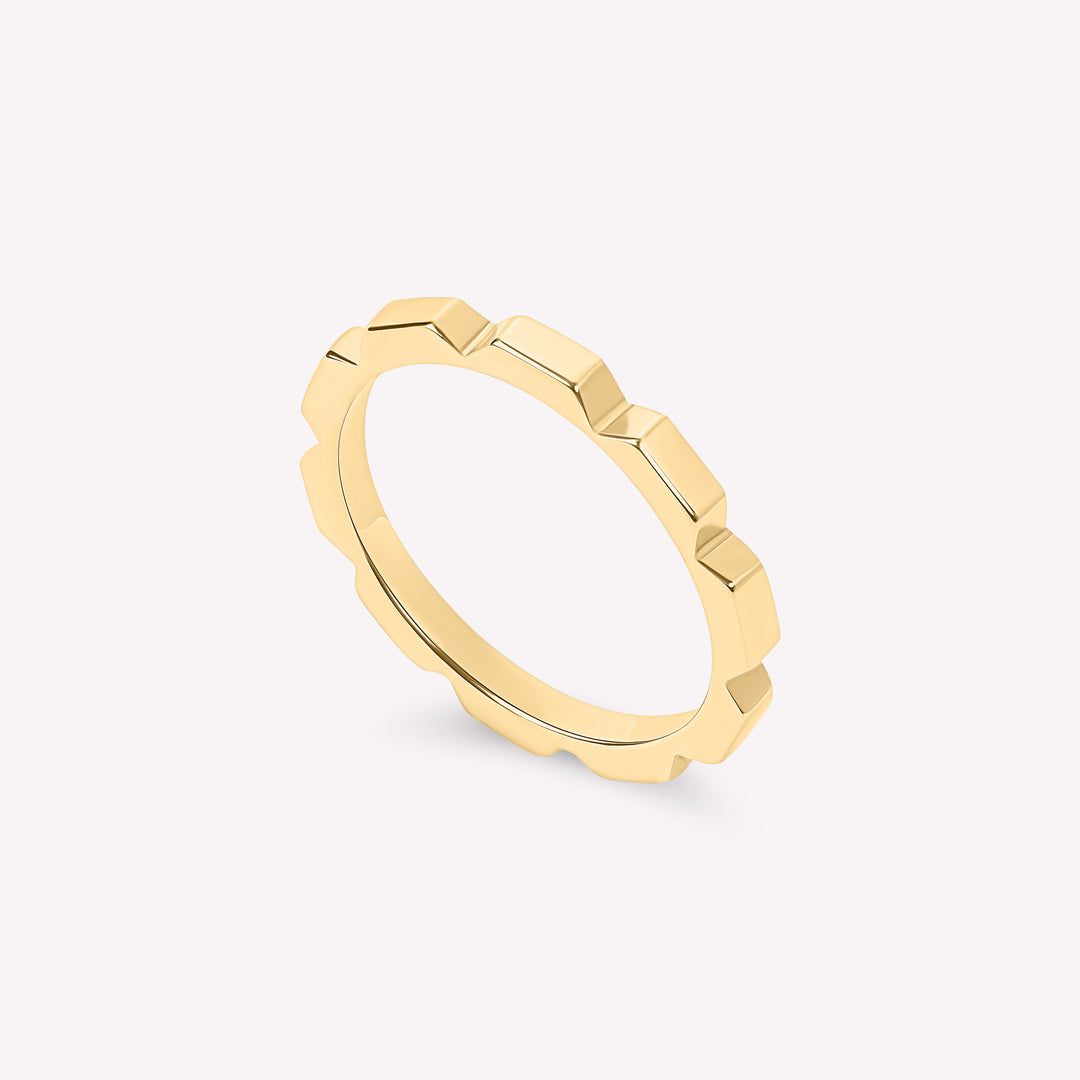 18-carat gold square wedding ring - Unisex model