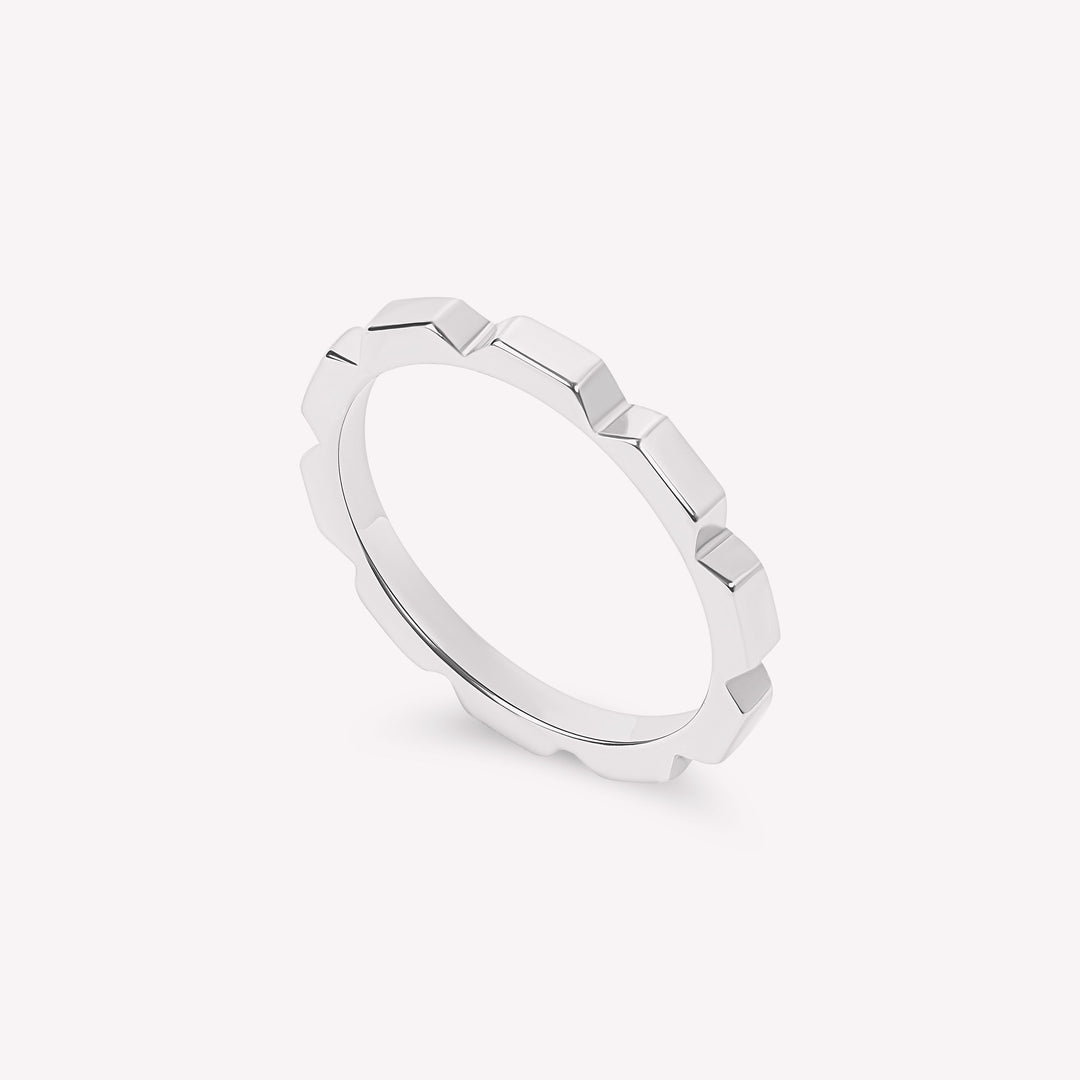 18-carat gold square wedding ring - Unisex model