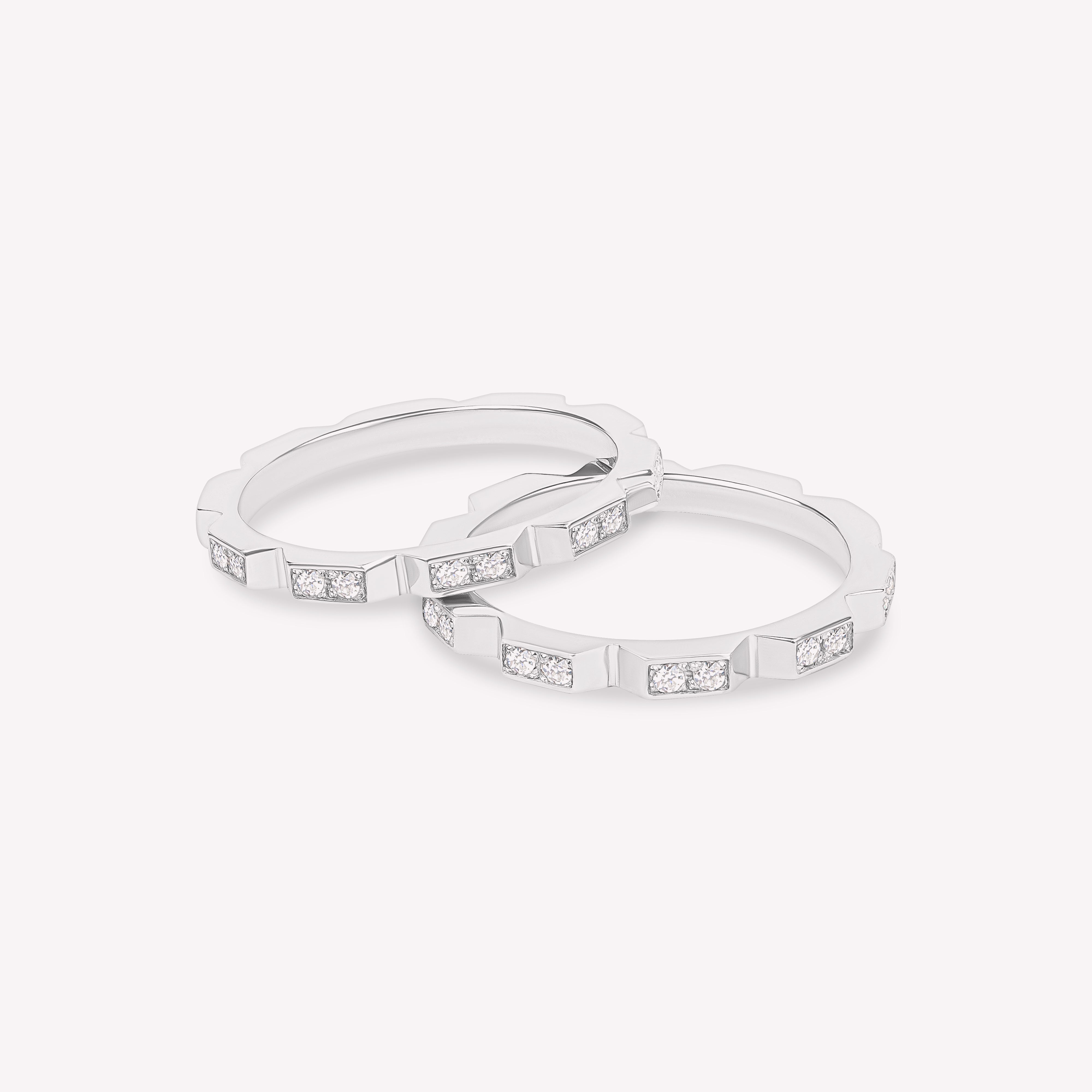 18-carat gold and diamond square wedding band – Men’s model