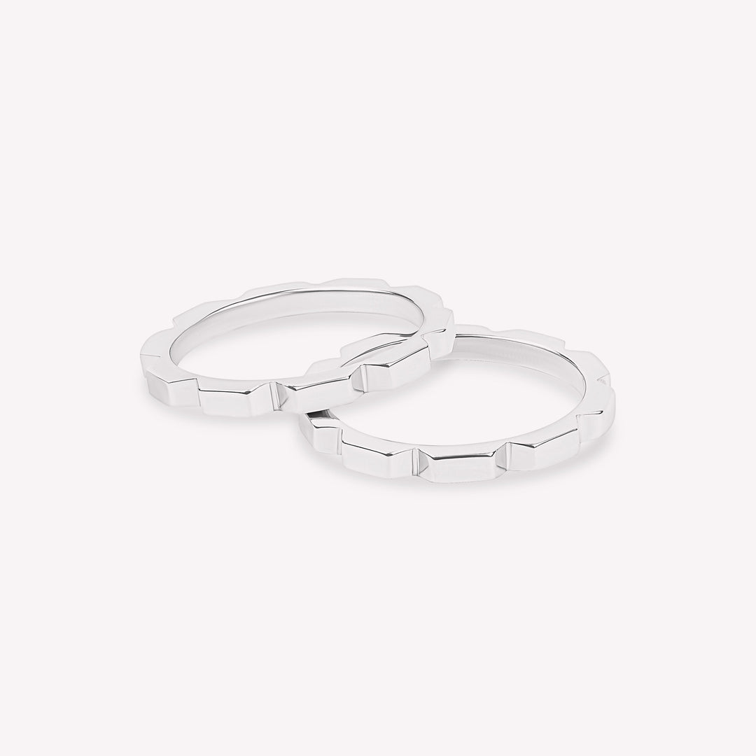 18-carat gold square wedding ring - Unisex model