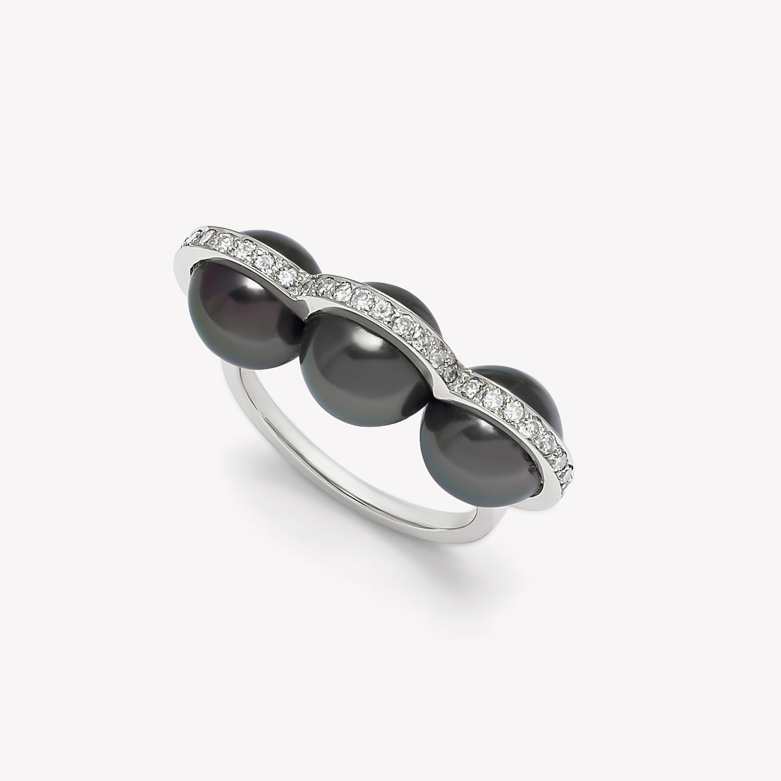 La Réserve - Bague en or rose, diamants et perles de Tahiti