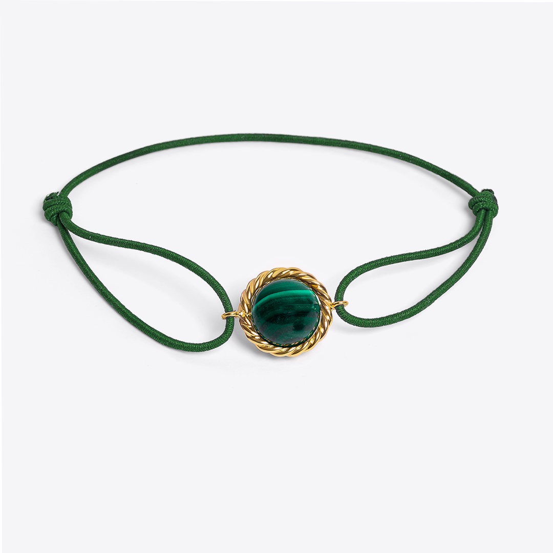 Riviera - Lien en or jaune et malachite
