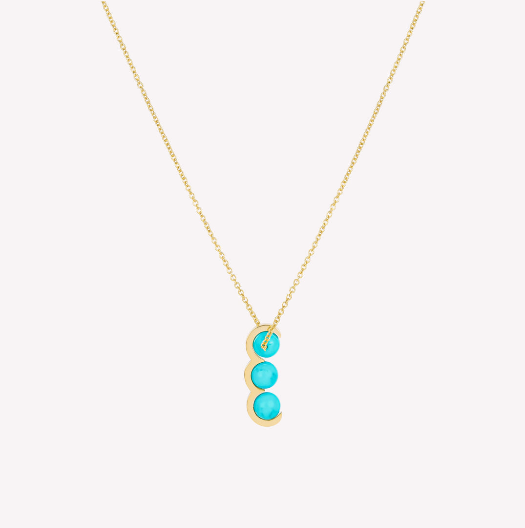 La Réserve - Yellow gold necklace with turquoise beads