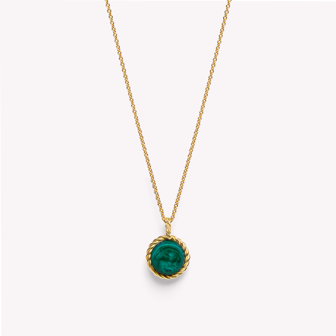 Riviera - Pendentif Or jaune et malachite