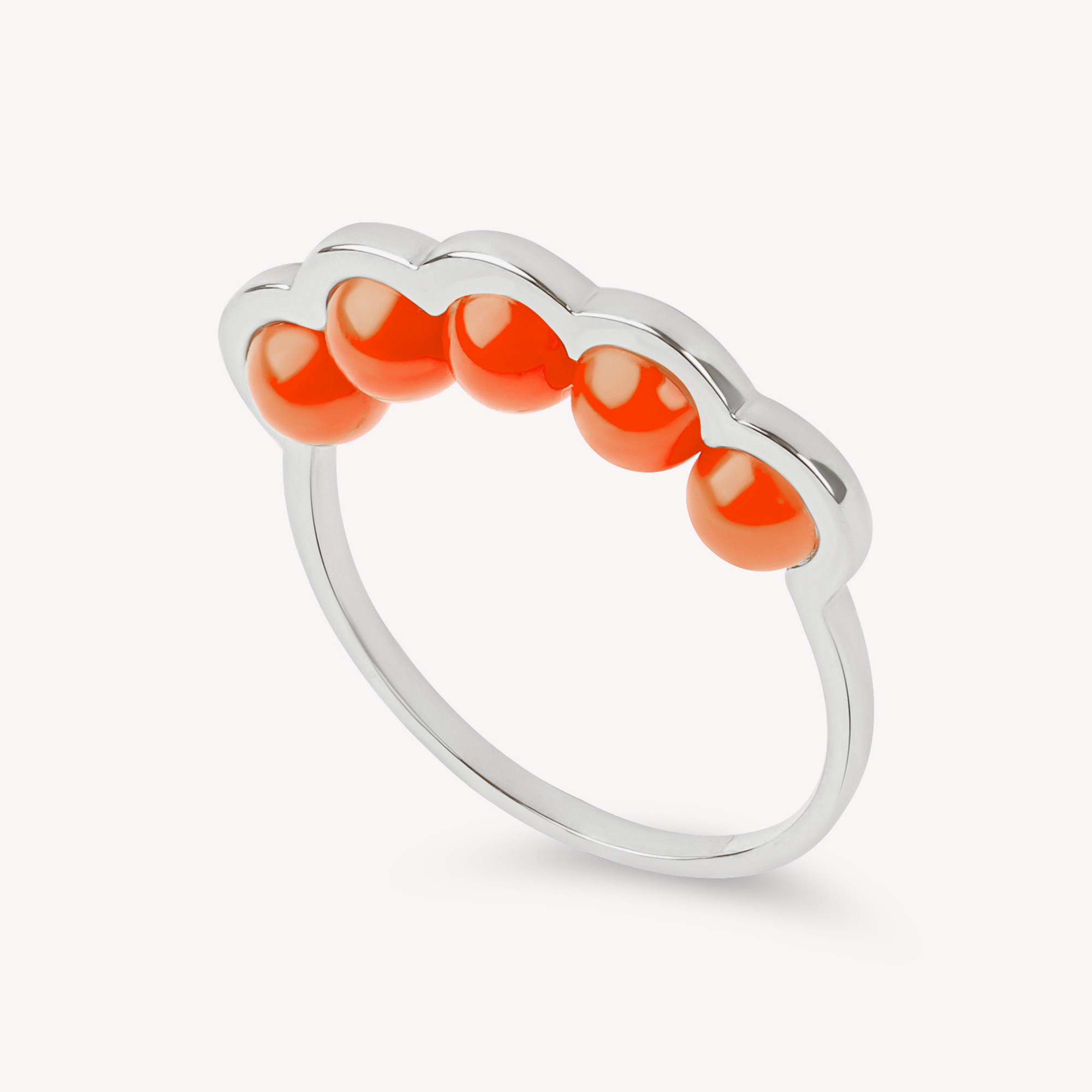 Coco Beach - Bague en or jaune et perles corail