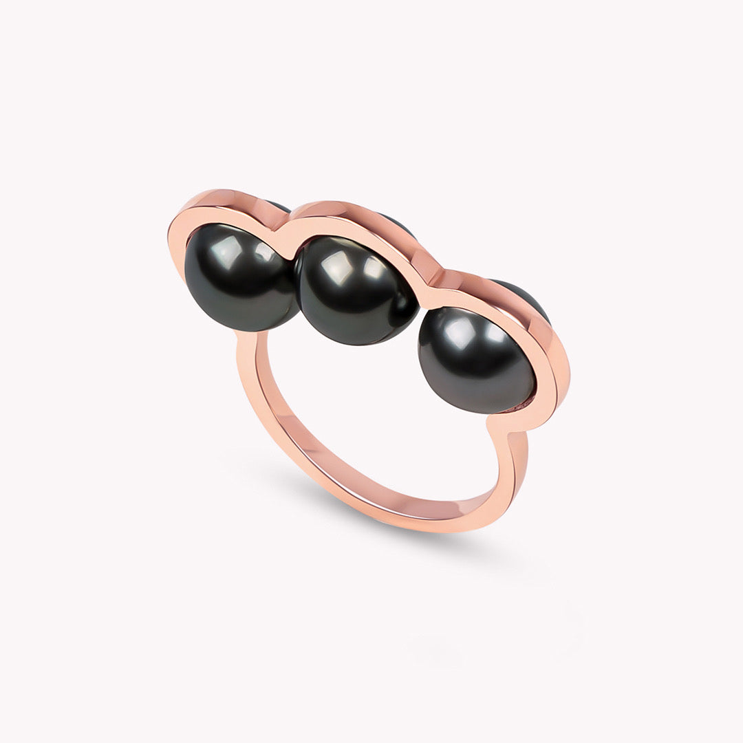 La Réserve - Bague en or rose et perles de Tahiti