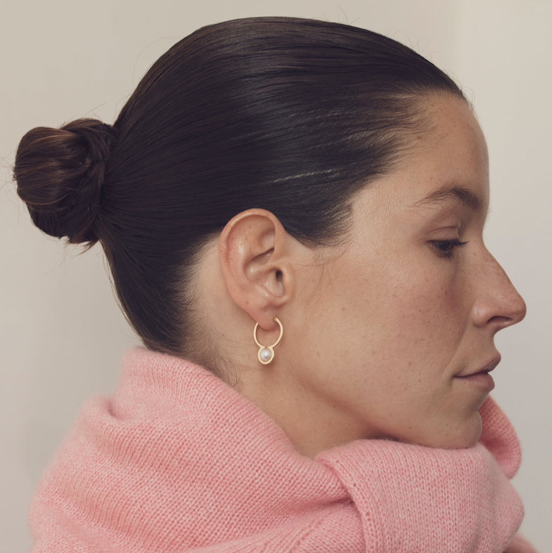 Ruhl - Boucle d’oreille en or et perle blanche - Vendue à l'unité