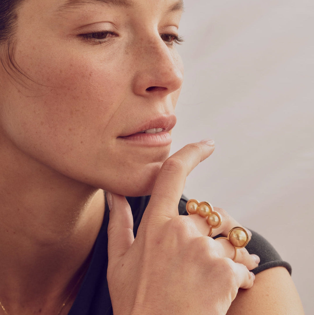 La Réserve - Bague en or jaune et perles gold