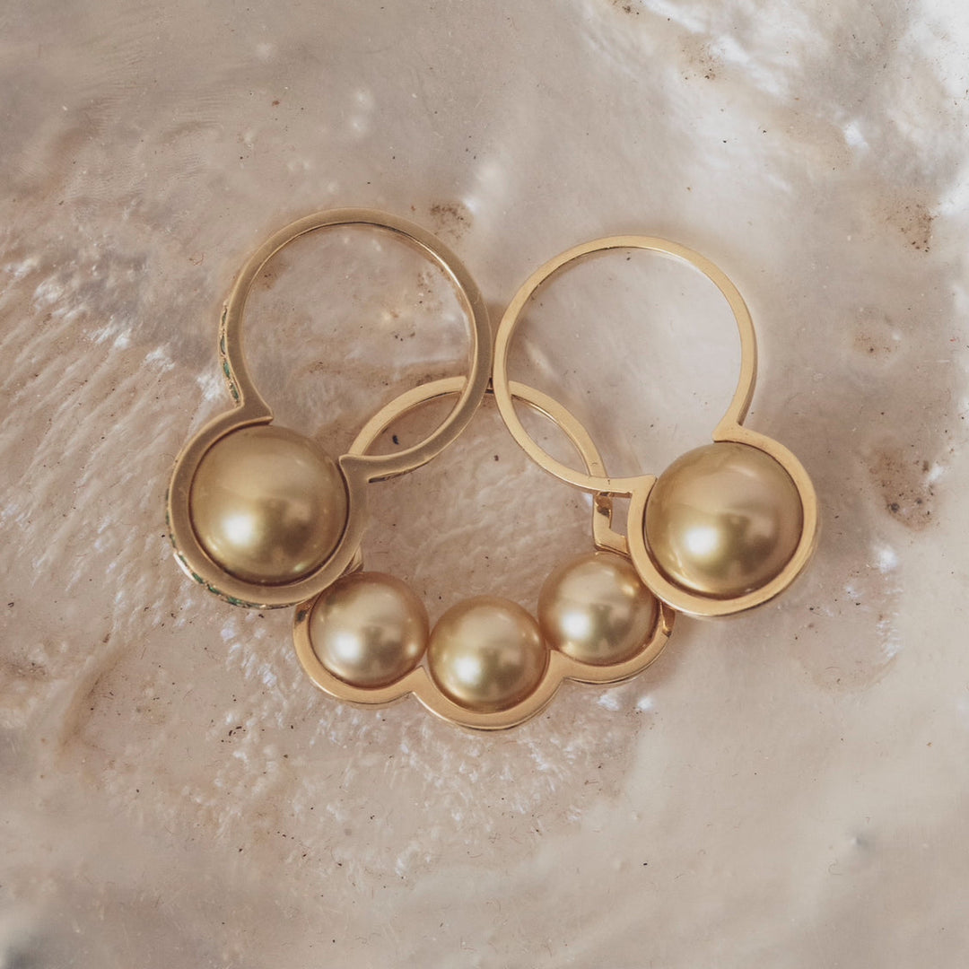 Le Plongeoir - Bague en or jaune et perle gold