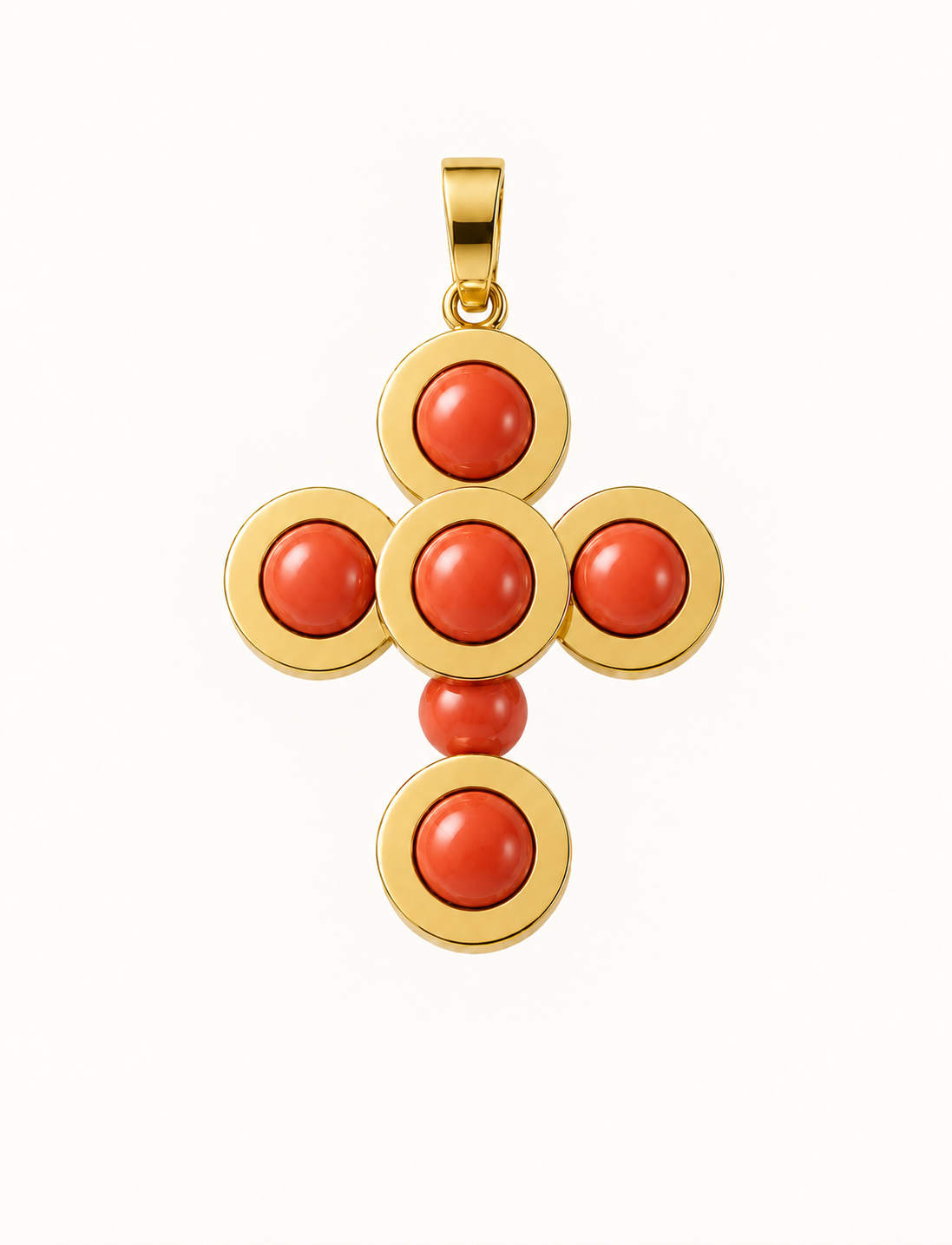 Pendentif Croix Moi en or et perles de culture
