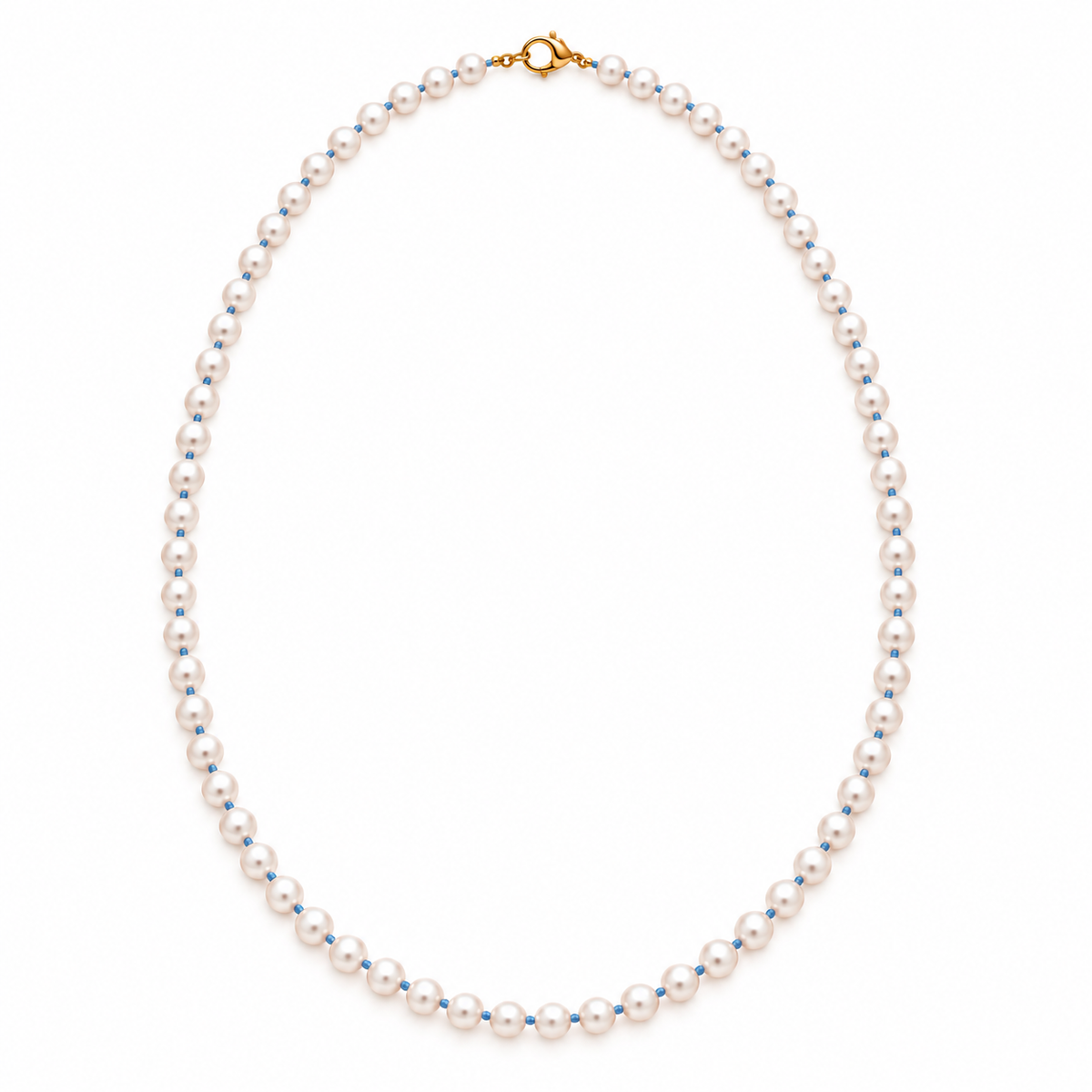 Collier de perles de culture blanches 5mm Noeuds de couleur