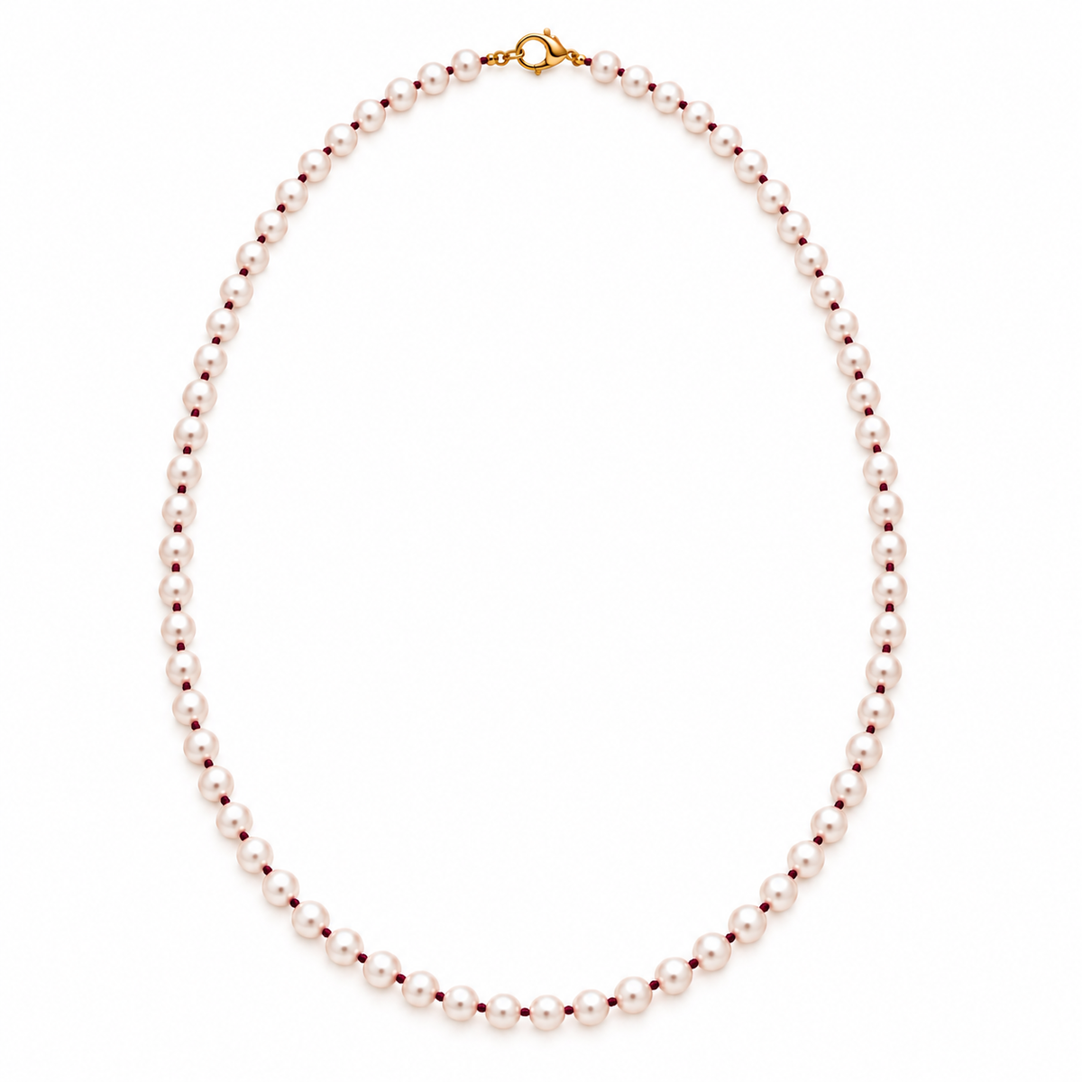 Collier de perles de culture blanches 5mm Noeuds de couleur