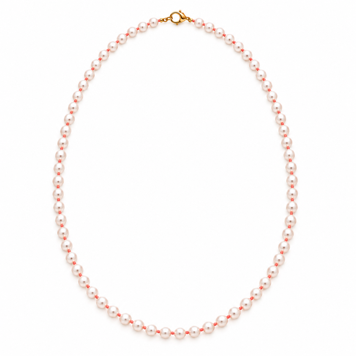 Collier de perles de culture blanches 5mm Noeuds de couleur