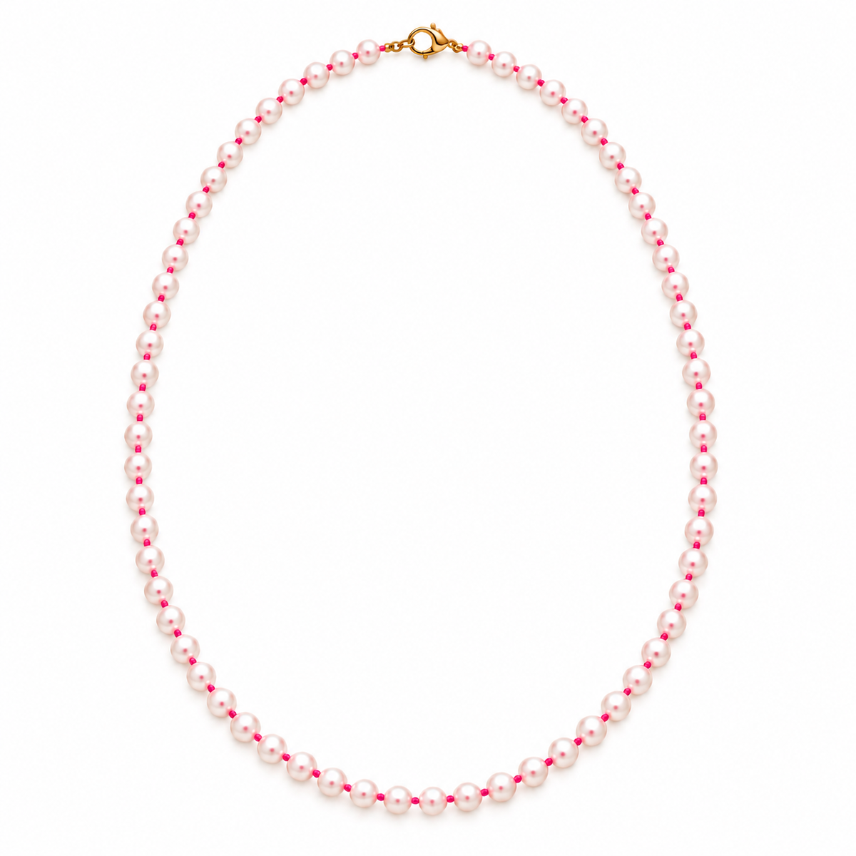 Collier de perles de culture blanches 5mm Noeuds de couleur