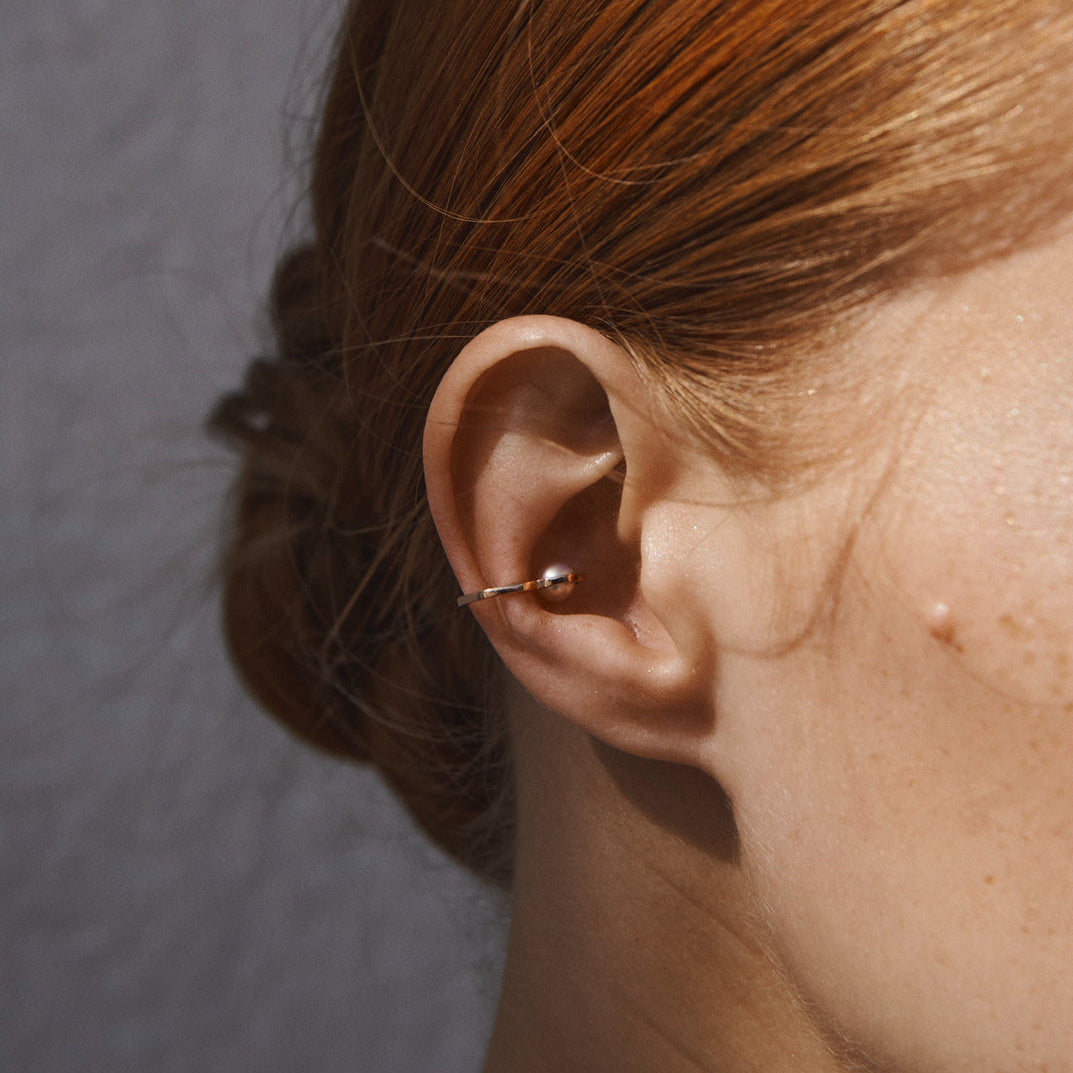 Ruhl - Ear Cuff en or rose et perle blanche - Vendue à l'unité