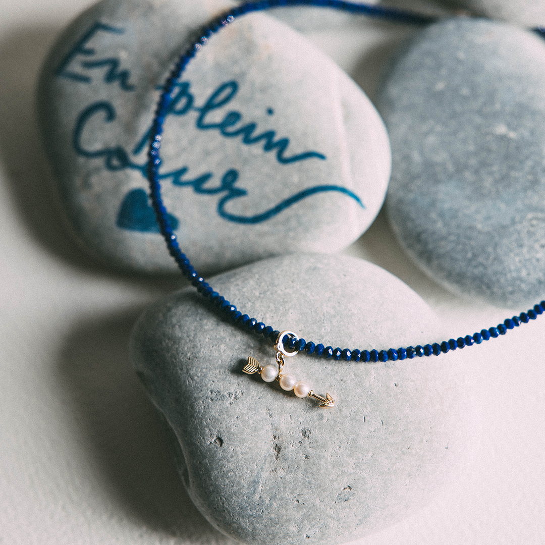 Pendentif En Plein Cœur en or et perles de culture