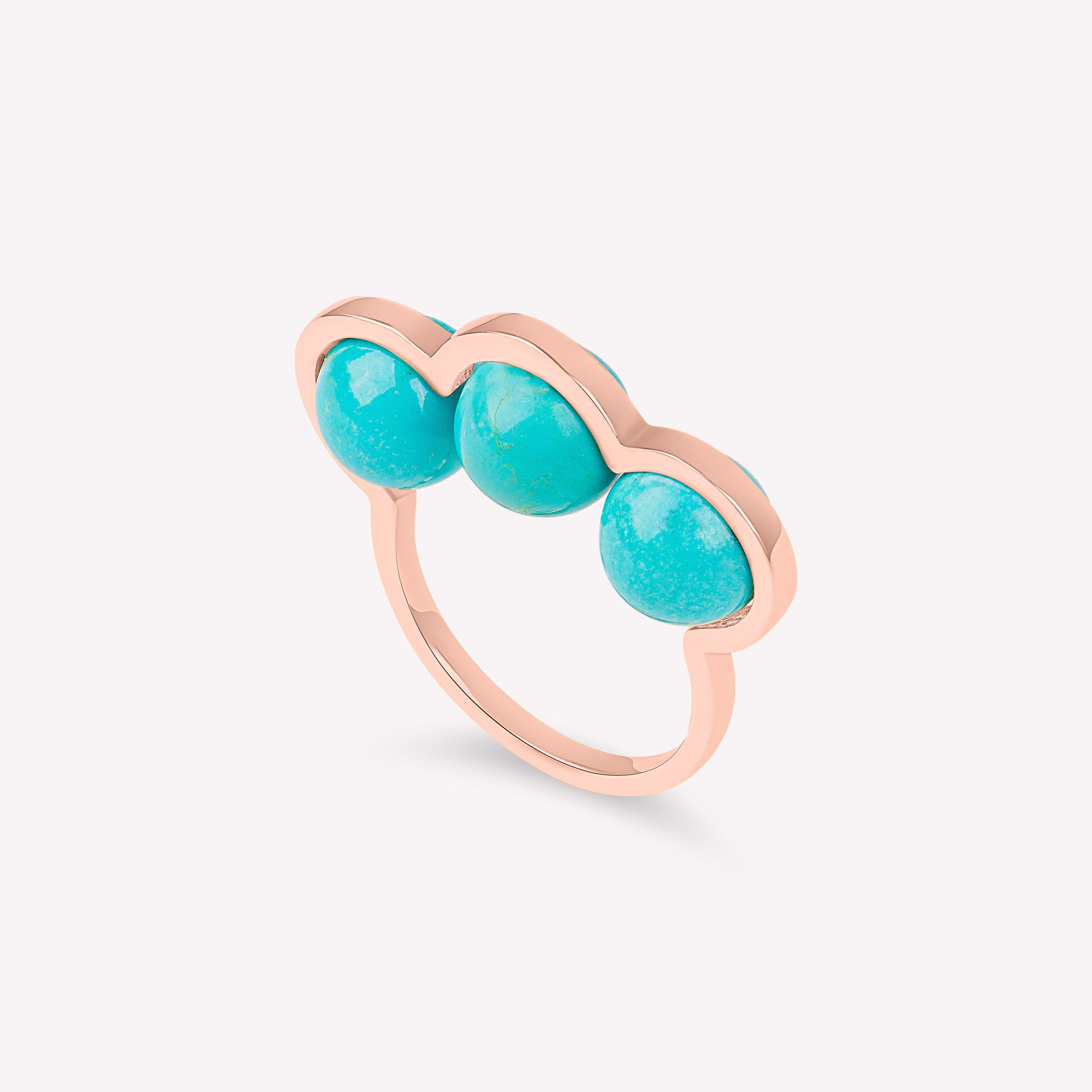 La Réserve - Bague en or jaune et perles turquoises