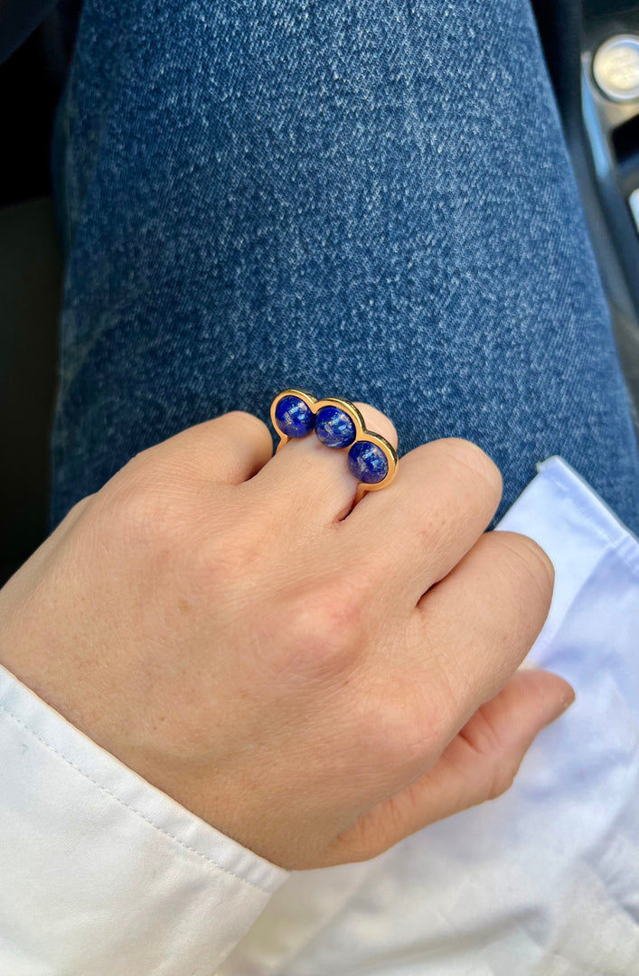 La Réserve - Yellow gold and lapis lazuli ring