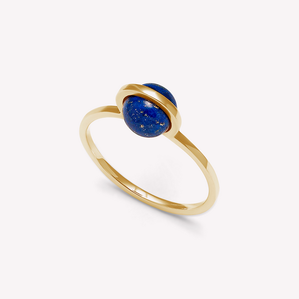 Ruhl - Bague en or jaune et perle lapis lazuli