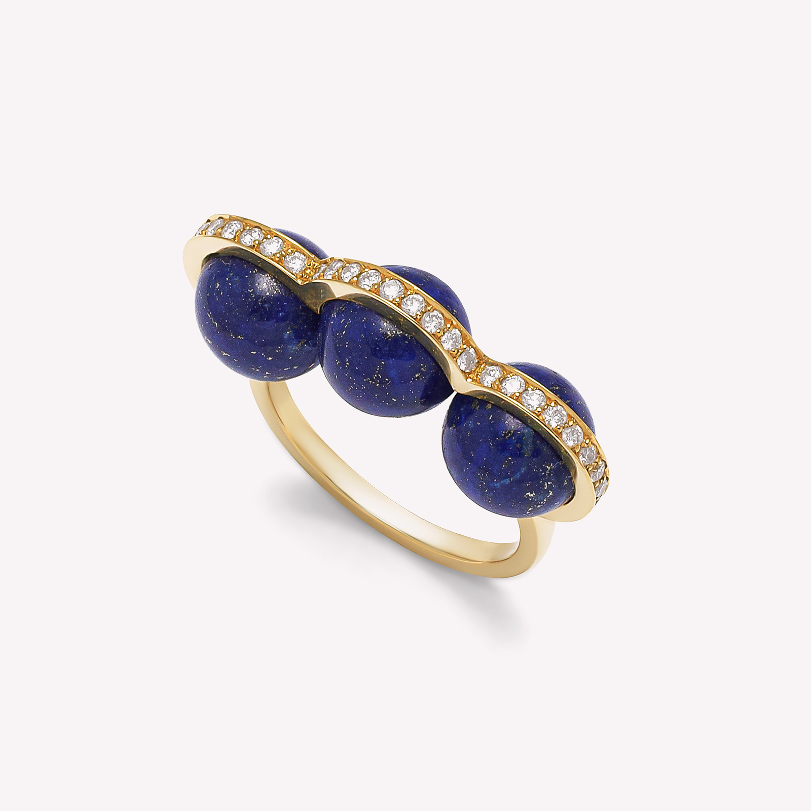 La Réserve - Bague en or jaune, diamants et lapis lazuli