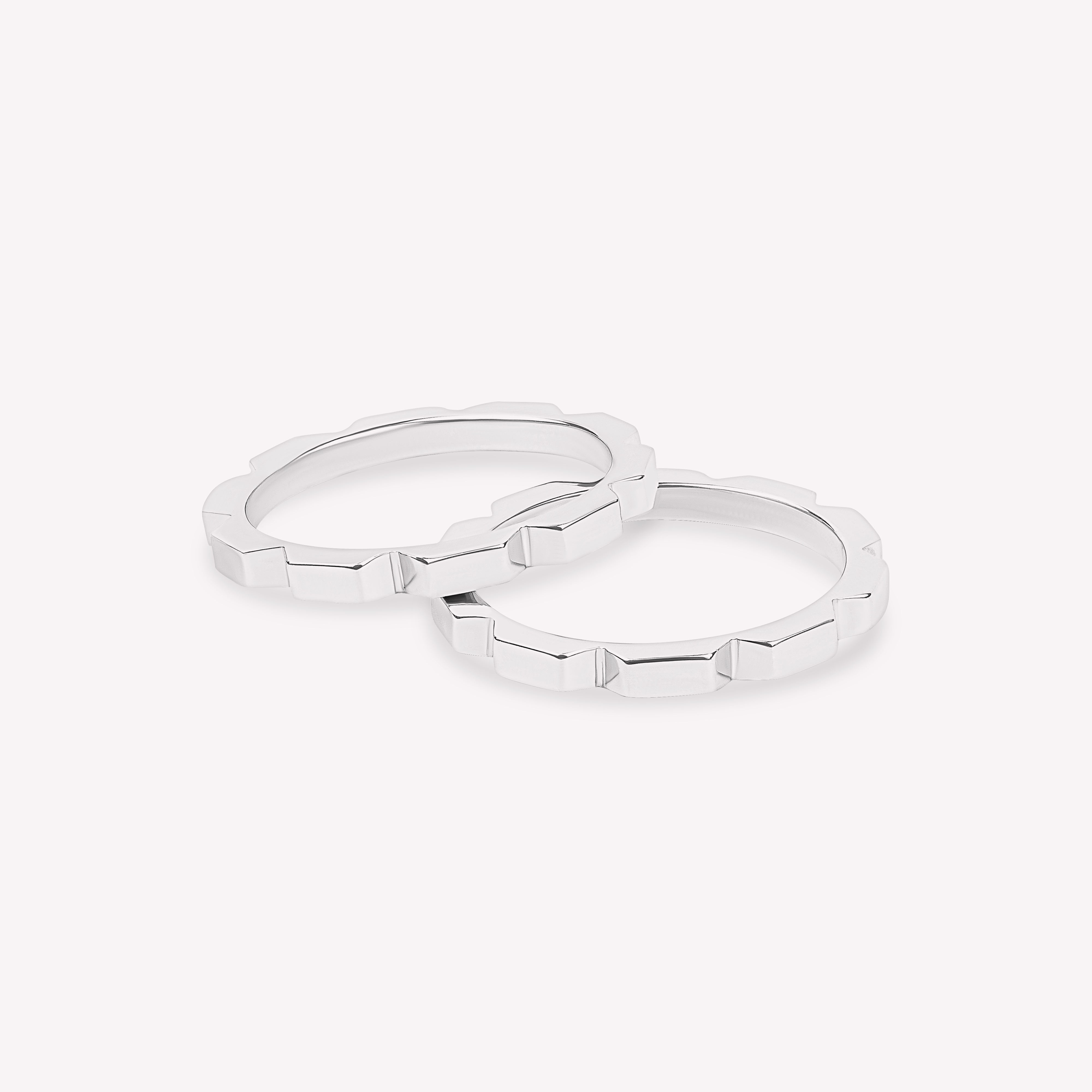 18-carat gold square wedding ring - Unisex model