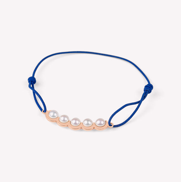 Coco Beach - Lien en or rose et perles blanches