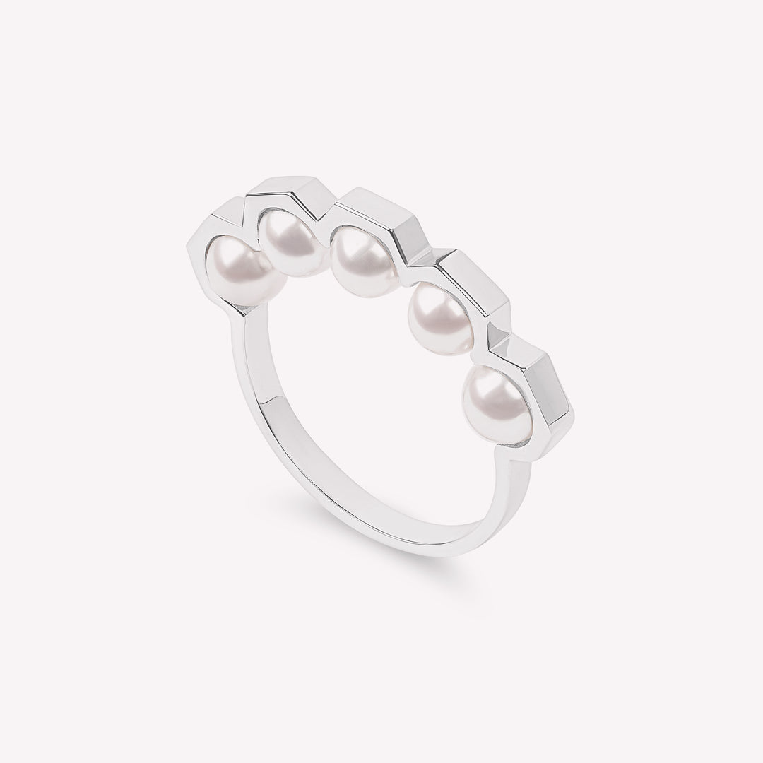 COCO BEACH² - BAGUE UNISEXE - OR 18 CARATS ET PERLES BLANCHES