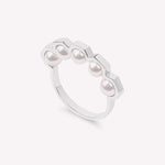 Charger l&#39;image dans la galerie, COCO BEACH² - BAGUE UNISEXE - OR 18 CARATS ET PERLES BLANCHES
