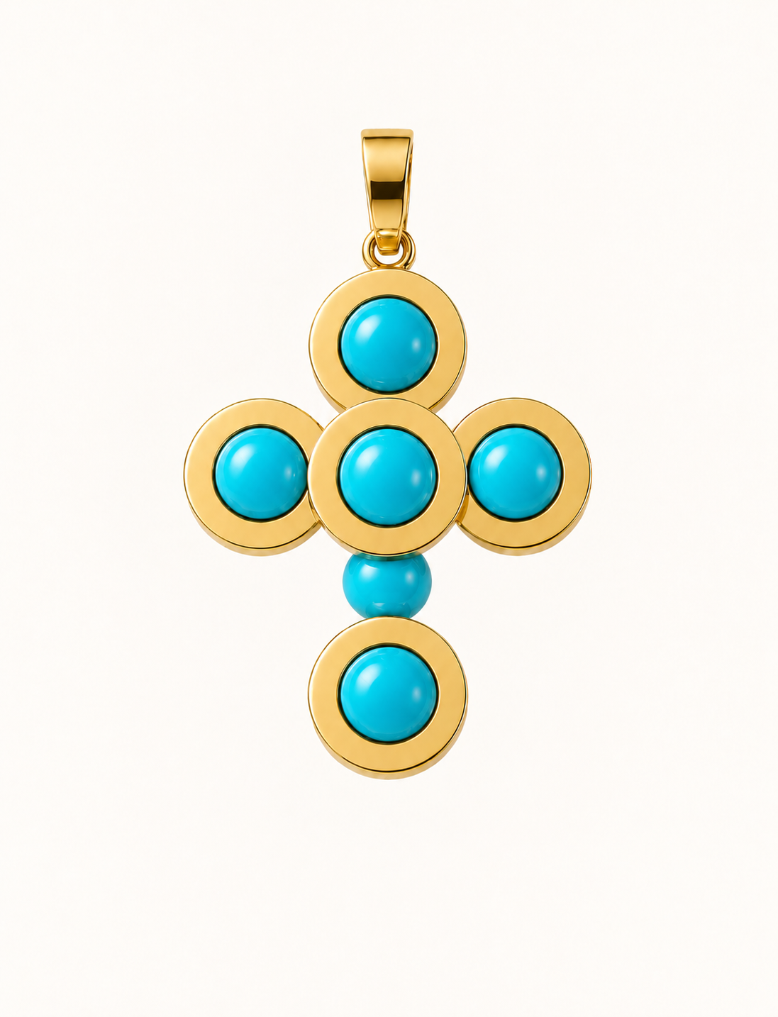 Pendentif Croix Moi en or et perles de culture