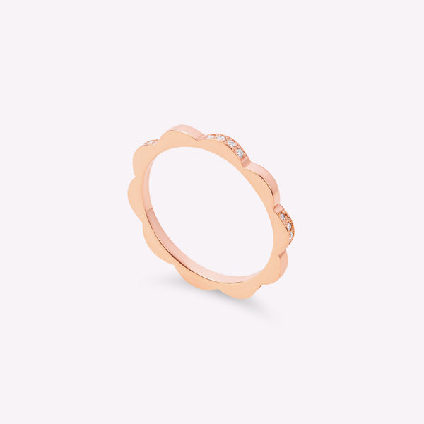 La Vague - Bague en or rose et diamants