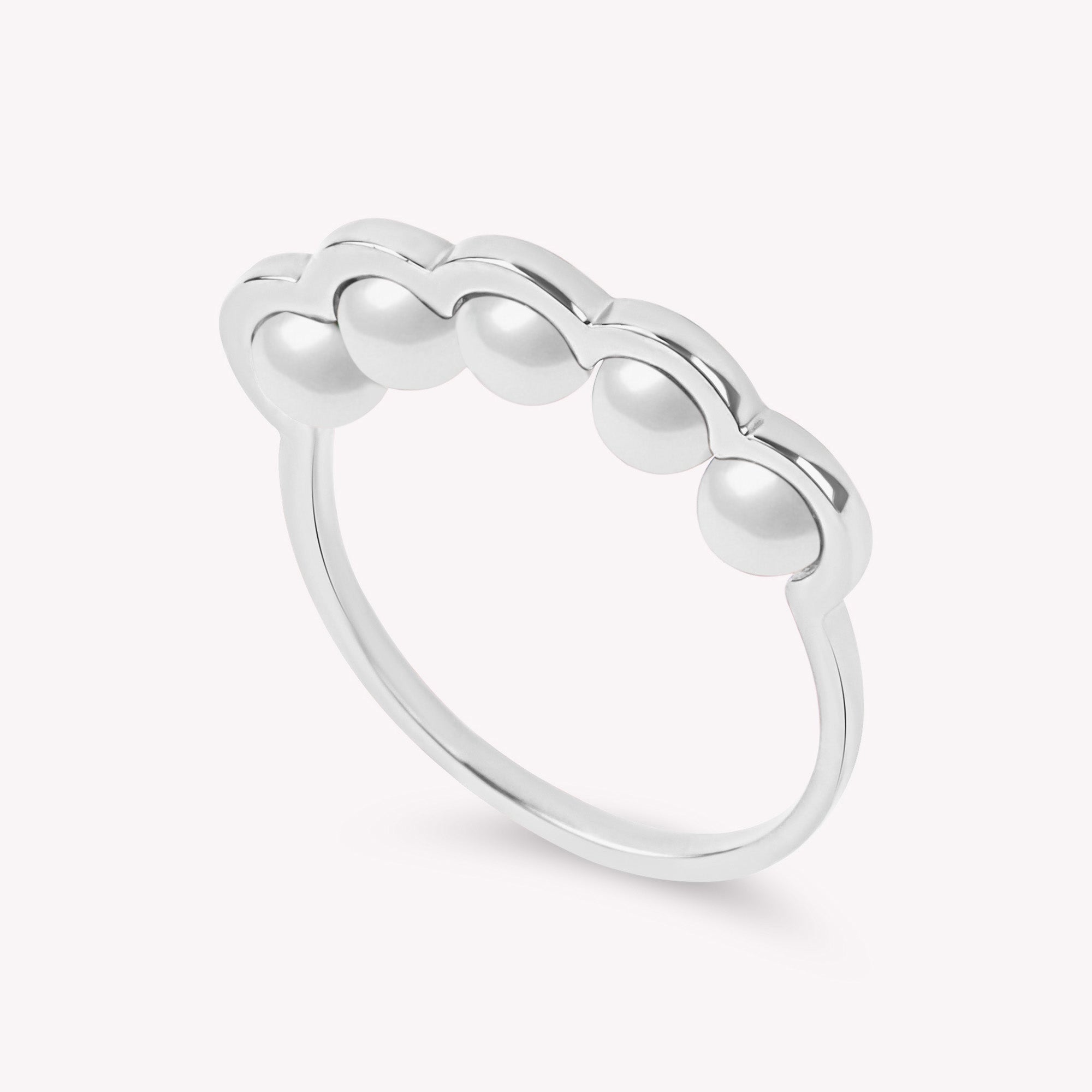 Coco Beach - Bague en or jaune et perles blanches