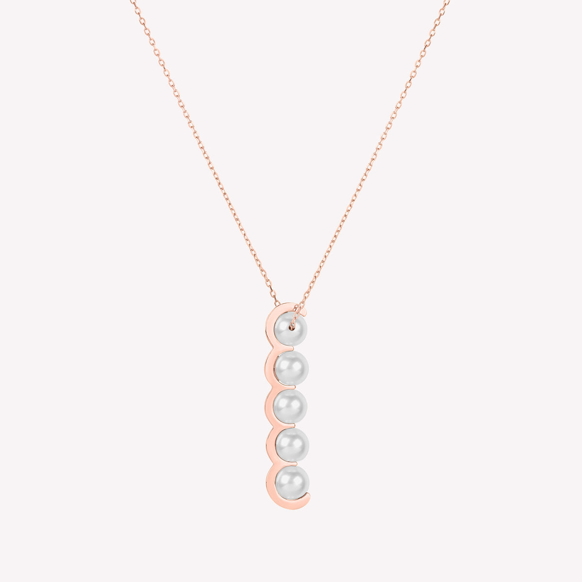 Coco Beach – Collier en or rose et perles blanches