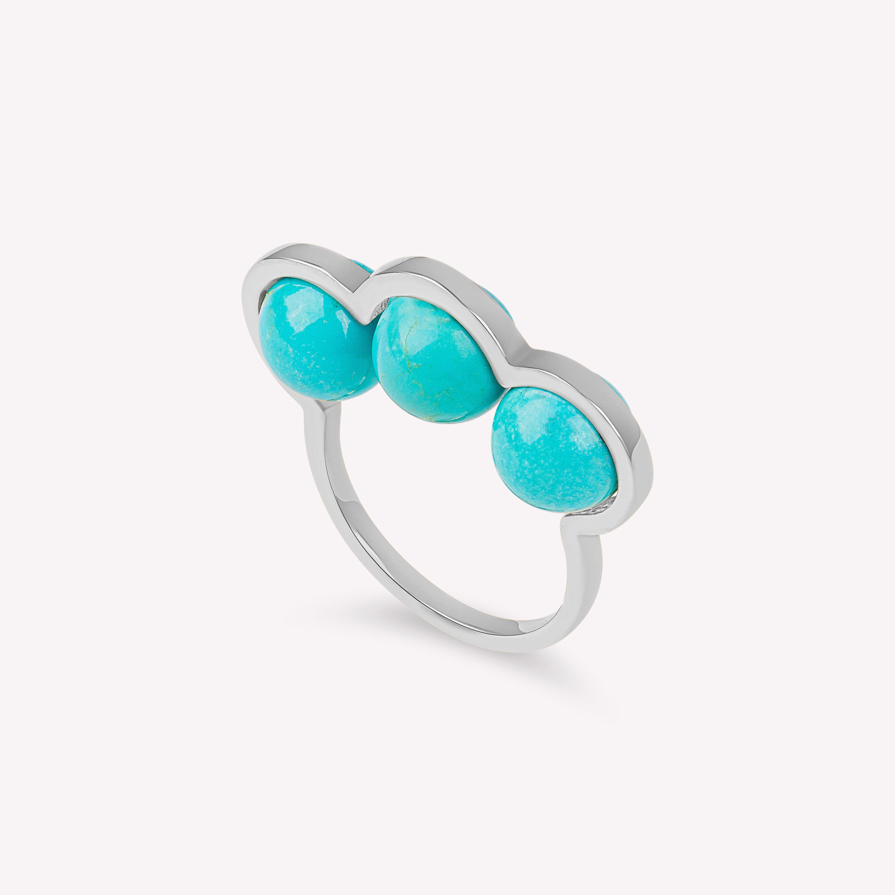 La Réserve - Bague en or jaune et perles turquoises