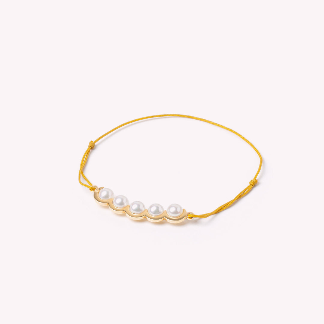 Lien Coco Beach - Or jaune et perles blanches